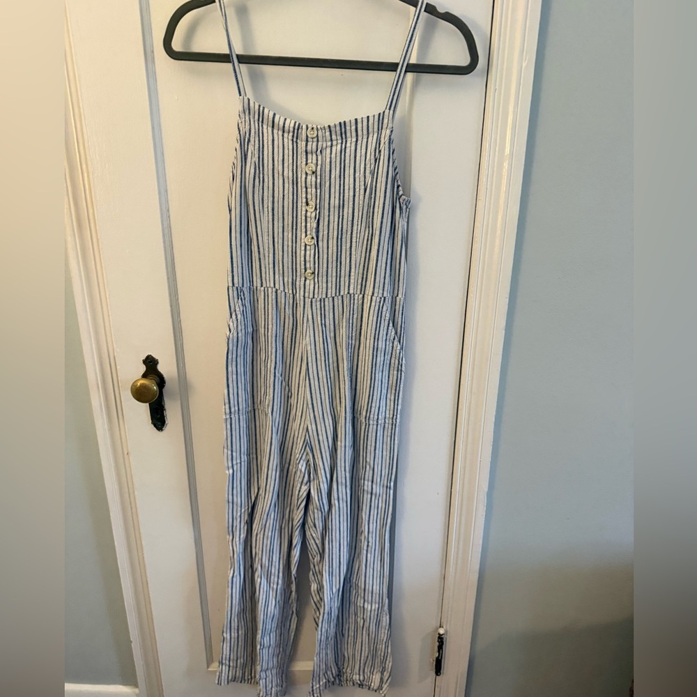 Old Navy Striped Blue Jumpsuit Small